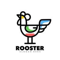 Rooster outline logo vector