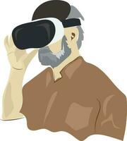 Man with VR Set vector