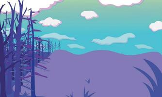 Whimsical Woods with Gradient Sky Background vector