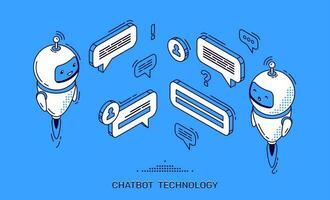 Chatbot technology banner. Ai robot client support vector