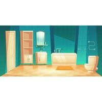 vacío baño interior con mueble dibujos animados vector