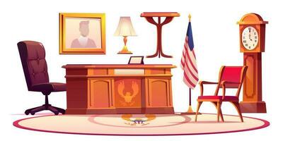 Furniture of Oval office in White house vector