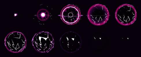 Magic electric lightning ball animation sprite vector