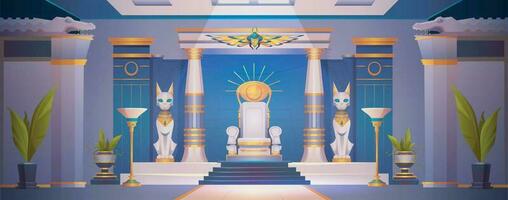 antiguo egipcio trono habitación interior vector