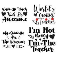 Teacher T Shirt Design Bundle vector