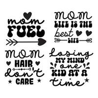 mom life t shirt design  bundle vector