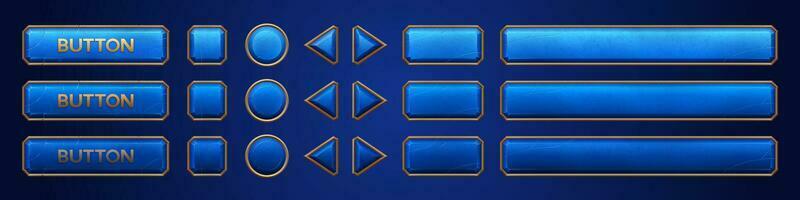 Blue ui vector button animation for game interface