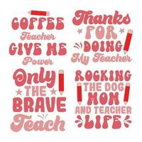 Teacher T Shirt Design Bundle vector