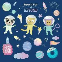 Space Cartoon Guide For Kids vector