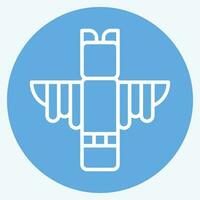 Icon Totem. related to American Indigenous symbol. blue eyes style. simple design editable vector