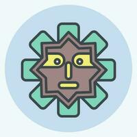 Icon Mask. related to American Indigenous symbol. color mate style. simple design editable vector