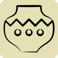 Icon Pot. related to American Indigenous symbol. hand drawn style. simple design editable vector