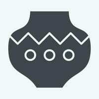 Icon Pot. related to American Indigenous symbol. glyph style. simple design editable vector