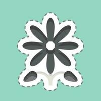 Sticker line cut Sunflower. related to American Indigenous symbol. simple design editable vector