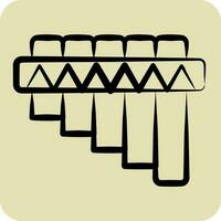 Icon Pan Flute. related to American Indigenous symbol. hand drawn style. simple design editable vector