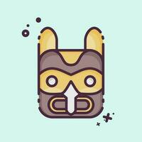Icon Mask 2. related to American Indigenous symbol. MBE style. simple design editable vector