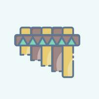 Icon Pan Flute. related to American Indigenous symbol. doodle style. simple design editable vector