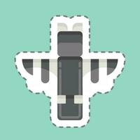 Sticker line cut Totem. related to American Indigenous symbol. simple design editable vector