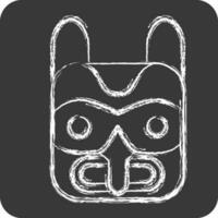icono máscara 2. relacionado a americano indígena símbolo. tiza estilo. sencillo diseño editable vector