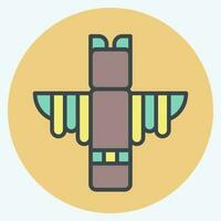 Icon Totem. related to American Indigenous symbol. color mate style. simple design editable vector