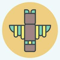 Icon Totem. related to American Indigenous symbol. color mate style. simple design editable vector