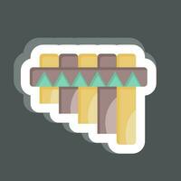 Sticker Pan Flute. related to American Indigenous symbol. simple design editable vector