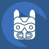 Icon Mask 2. related to American Indigenous symbol. long shadow style. simple design editable vector