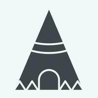 Icon Teepee. related to American Indigenous symbol. glyph style. simple design editable vector