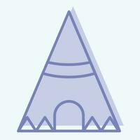 Icon Teepee. related to American Indigenous symbol. two tone style. simple design editable vector