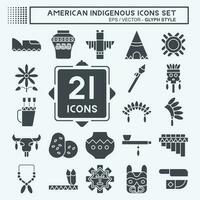 Icon Set American Indigenous. related to Education symbol. glyph style. simple design editable vector