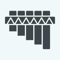 Icon Pan Flute. related to American Indigenous symbol. glyph style. simple design editable vector