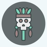 Icon Skull. related to American Indigenous symbol. color mate style. simple design editable vector