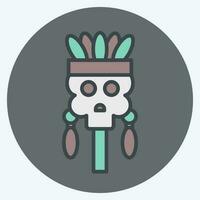 Icon Skull. related to American Indigenous symbol. color mate style. simple design editable vector