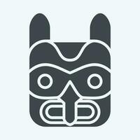 Icon Mask 2. related to American Indigenous symbol. glyph style. simple design editable vector