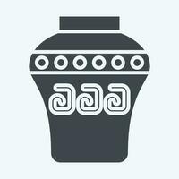 Icon Vase. related to American Indigenous symbol. glyph style. simple design editable vector