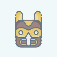 Icon Mask 2. related to American Indigenous symbol. doodle style. simple design editable vector