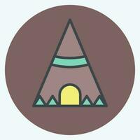 Icon Teepee. related to American Indigenous symbol. color mate style. simple design editable vector