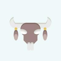 Icon Skull 2. related to American Indigenous symbol. flat style. simple design editable vector