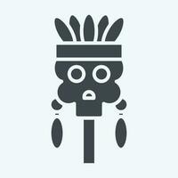 Icon Skull. related to American Indigenous symbol. glyph style. simple design editable vector