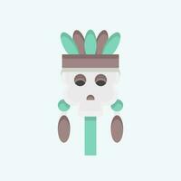Icon Skull. related to American Indigenous symbol. flat style. simple design editable vector