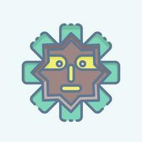 Icon Mask. related to American Indigenous symbol. doodle style. simple design editable vector