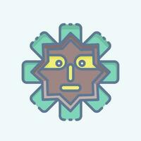 Icon Mask. related to American Indigenous symbol. doodle style. simple design editable vector