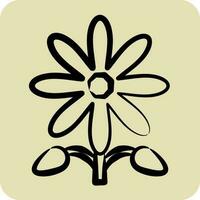 Icon Sunflower. related to American Indigenous symbol. hand drawn style. simple design editable vector