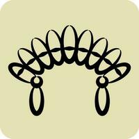 Icon Headdress 2. related to American Indigenous symbol. hand drawn style. simple design editable vector