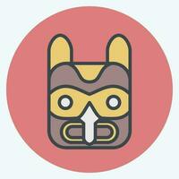 Icon Mask 2. related to American Indigenous symbol. color mate style. simple design editable vector