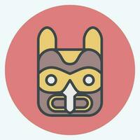 Icon Mask 2. related to American Indigenous symbol. color mate style. simple design editable vector