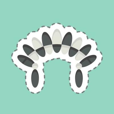 Sticker line cut Headdress 2. related to American Indigenous symbol. simple design editable