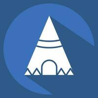 Icon Teepee. related to American Indigenous symbol. long shadow style. simple design editable vector