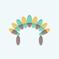Icon Headdress 2. related to American Indigenous symbol. flat style. simple design editable vector