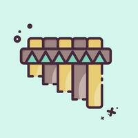 Icon Pan Flute. related to American Indigenous symbol. MBE style. simple design editable vector